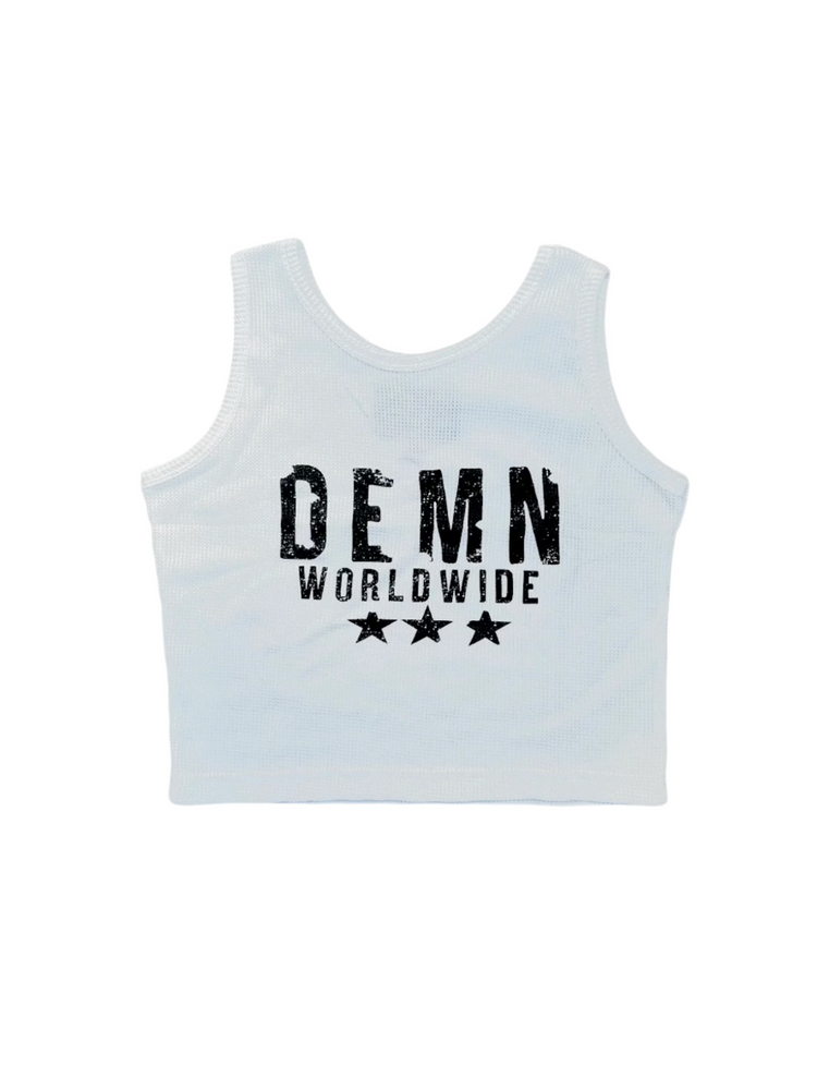 WMS 'WORLDWIDE' RIBBED CROP TOP